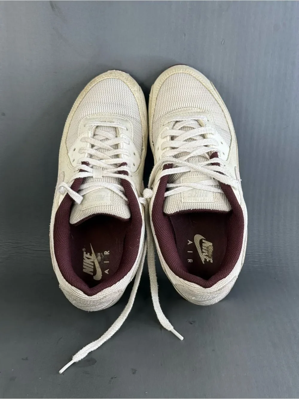 Nike Air Max 90 PRM Sail Burgundy Crush Men's sneaker shoes size 9.5
